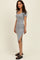 Heather Grey Square Neck Side Slit Midi Dress