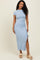 Light Blue Side Slit Maxi Dress
