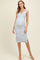 Blue Floral Ditsy Cap Sleeve Side Slit Maternity Midi Dress