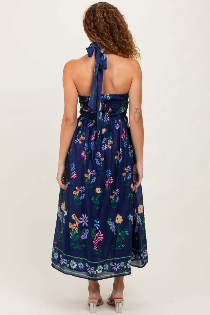 Navy Multi Floral Maxi Dress