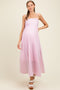 Light Pink Spaghetti Strap Stripe Maternity Maxi Dress