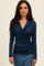 Navy Long Sleeve Wrap Front Nursing Top