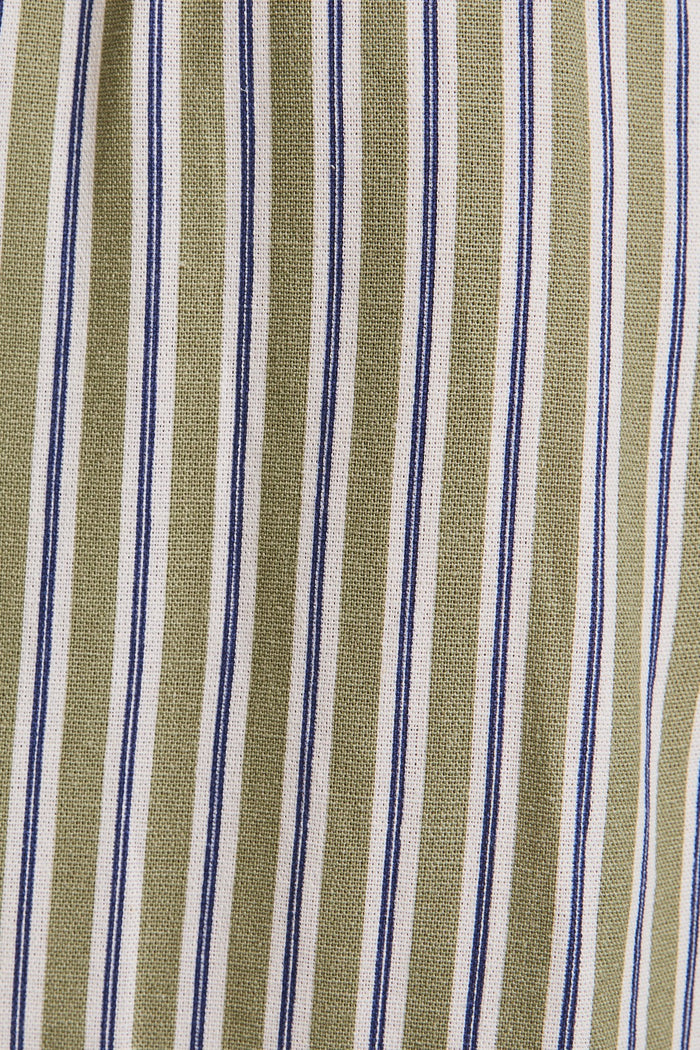 Olive-White Stripe Side Slit Maxi Dress