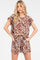 Brown Floral Side Pocket Shorts