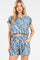 Blue Floral Side Pocket Shorts