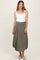 Olive Smocked Waist Rounded Hem Maternity Skirt