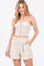 Beige Linen Blend Shorts