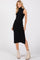 Black Knit Turtleneck Sleeveless Side Slit Midi Dress