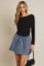 Black Boat Neck Long Sleeve Top