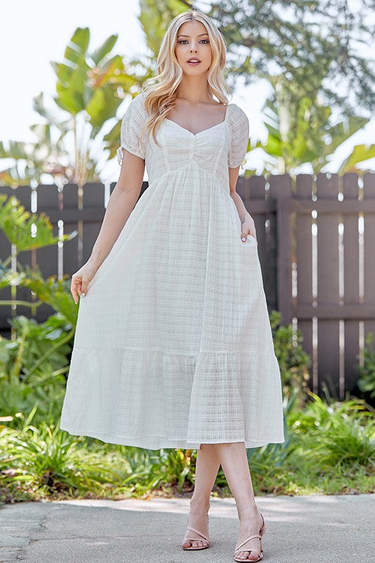 Ivory Solid Sweet Heart Maternity Dress