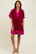 Burgundy Colorblock Border Print Mini Shift Dress