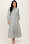 Green Striped Collared Button Down Waist Tie Maxi Dress