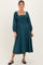 Forest Green Bow Detail Smocked Maternity Midi Dress