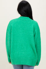 Green Oversized Toggle Button Cardigan
