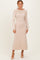 Beige Faux Pearl Detail Off Shoulder Sweater Dress