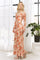 Light Pink Rose Floral Off Shoulder Maxi Dress