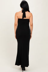 Black Halter Pendant Maxi Dress