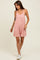 Mauve Solid Ribbed V-Neck Sleeveless Front Pocket Romper