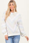 Cream Multi Crew Neck Striped Long Sleeve Sweater