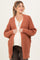 Camel Solid Long Sleeve Open Cable Maternity Cardigan