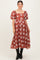 Rust Textured Maternity Midi Dress