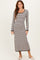 Black Striped Cutout Long Sleeve Maxi Dress
