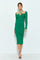 Green Cutout Cross-Strap Knit Midi Dress