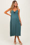 Teal Front Tie Sleeveless Maternity Midi Dress