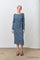 Navy Side Tie Long Sleeve Midi Dress