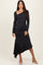 Black Asymmetric Hem Midi Dress