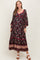 Navy Floral Border Print Long Sleeve Maternity Maxi Dress