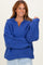 Royal Blue Collared Cable Knit Sweater