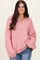 Mauve Collared Cable Knit Sweater