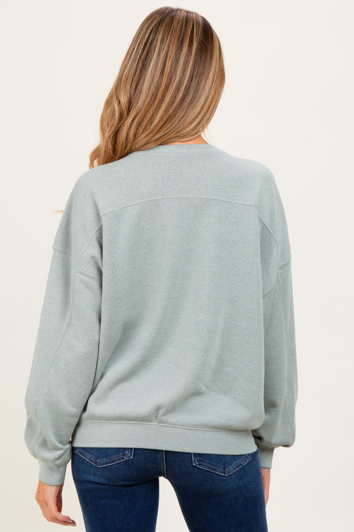 Sage Long Sleeve Maternity Sweatshirt