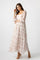 Light Pink Floral Chiffon Long Sleeve Maxi Dress