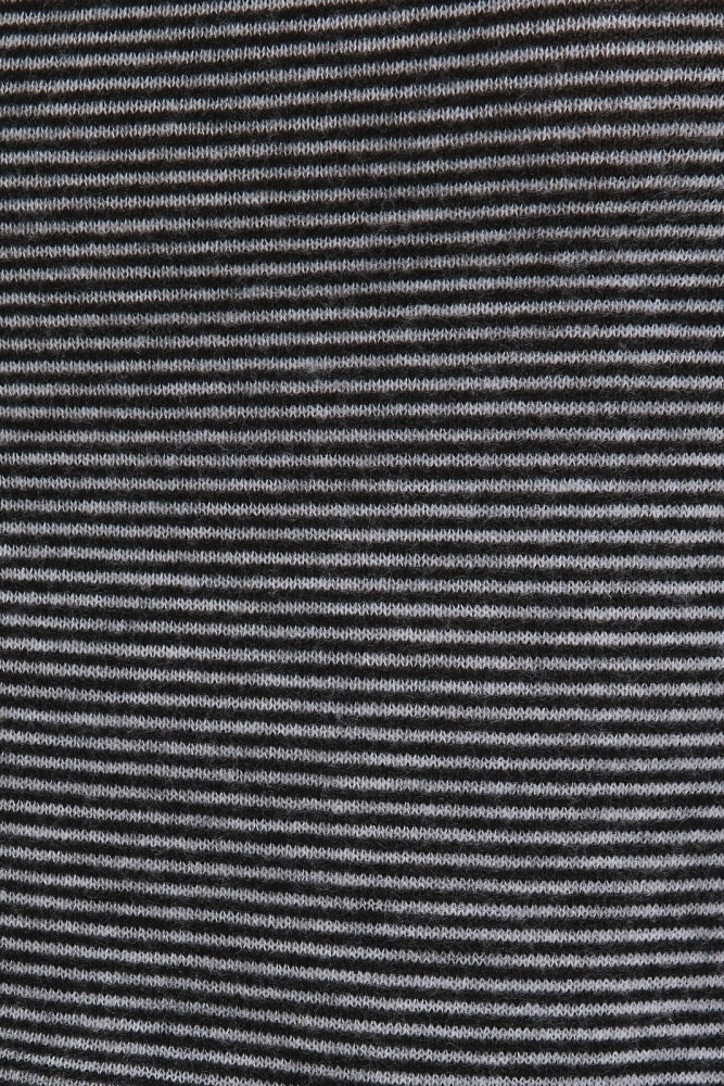 Black Striped Boat Neck Long Sleeve Top