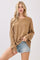 Camel Textured Rib Knit Pullover