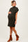 Olive Ribbed Knit Maternity Short Sleeve Sweater Dress