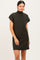 Olive Ribbed Knit Short Sleeve Sweater Dress
