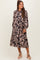 Beige Floral Button Down Bubble Sleeve Maternity Shirt Dress
