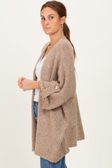 Mocha Oversized Cuffed Sleeve Cardigan