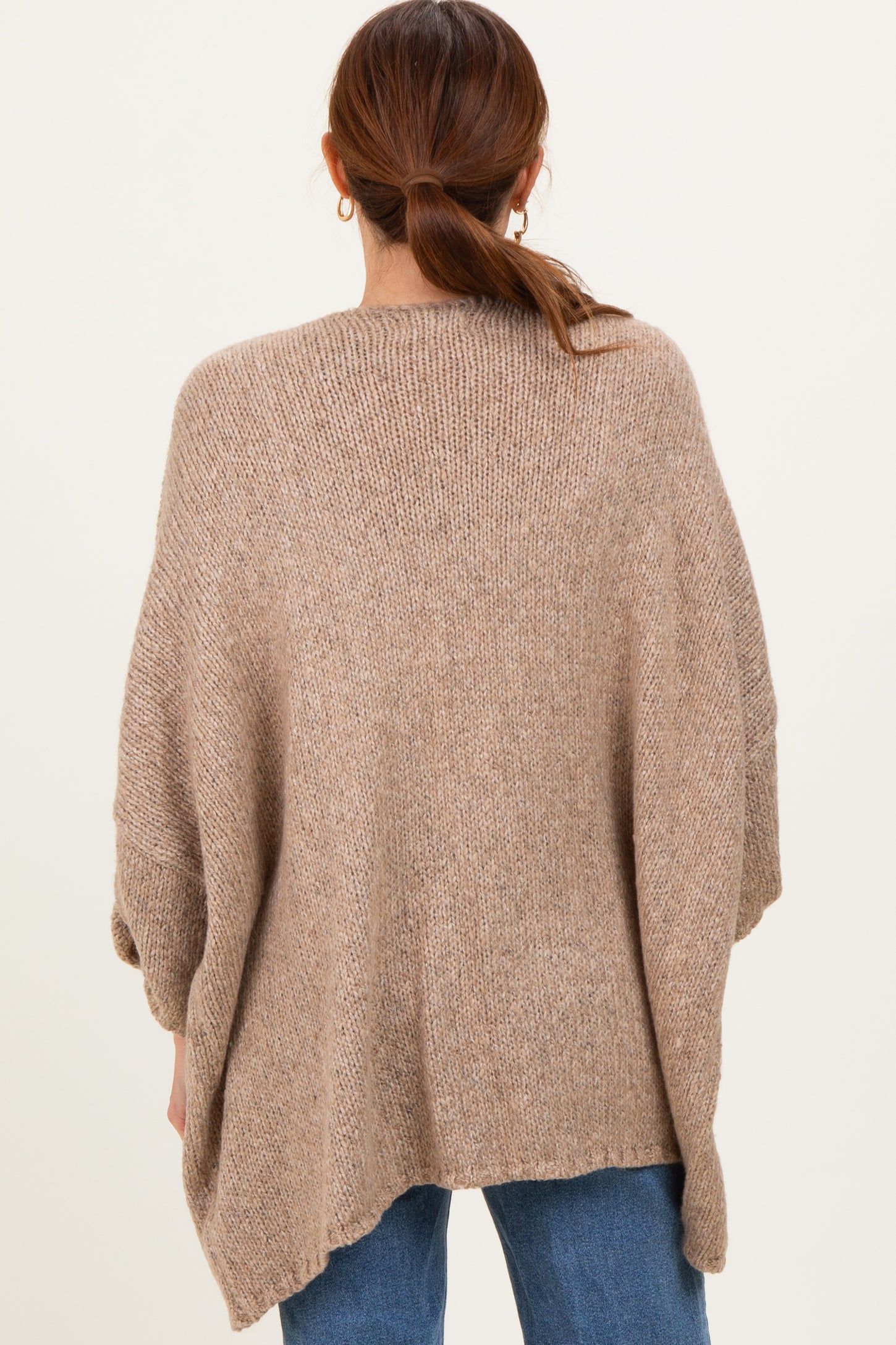 Mocha Oversized Cuffed Sleeve Cardigan