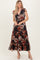 Black Floral Chiffon V-Neck Maxi Dress