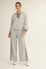 Heather Grey Contrast Trim Maternity Sweatpants