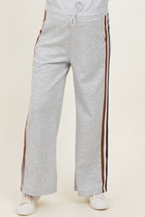 Heather Grey Contrast Trim Maternity Sweatpants