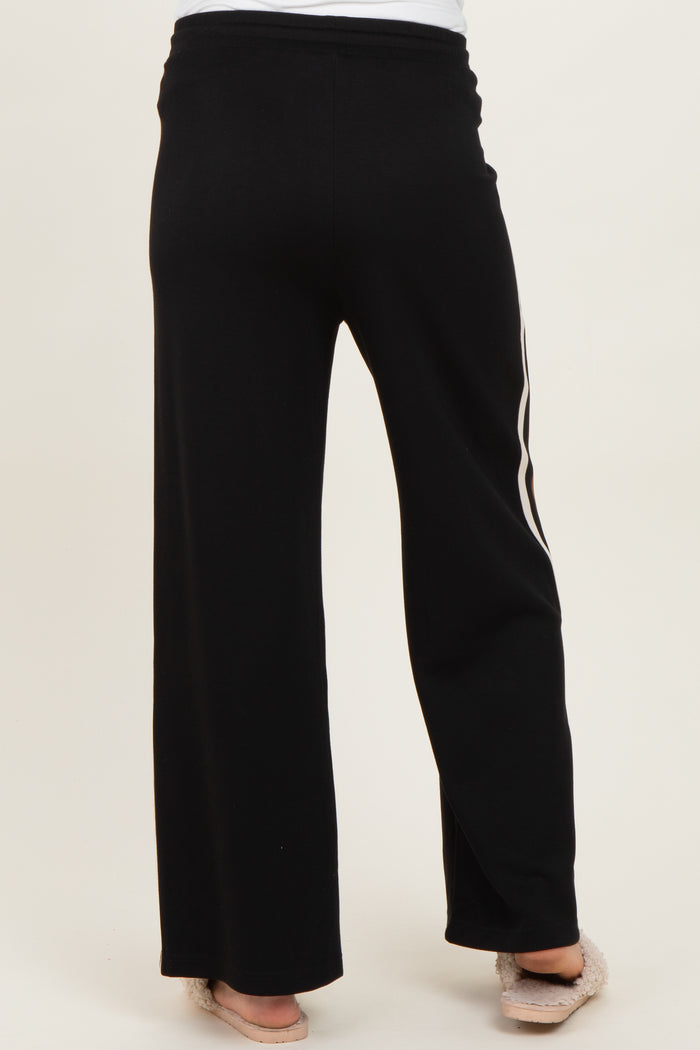 Black Contrast Trim Maternity Sweatpants