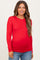 Red Basic Long Sleeve Maternity Top