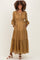 Yellow Printed Smocked Waist Tiered Maternity Maxi Dress