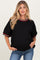 Black Contrast Trim Short Sleeve Maternity Pullover