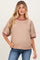 Beige Contrast Trim Short Sleeve Maternity Pullover